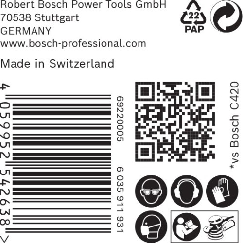 Papel de lija EXPERT C470 con 6 orificios para lijadoras excéntricas de 150 mm, G 400, 50 unidades
