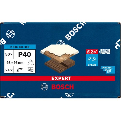 Papel de lija EXPERT C470 para lijadoras delta de 93 mm, G 40, 50 unidades