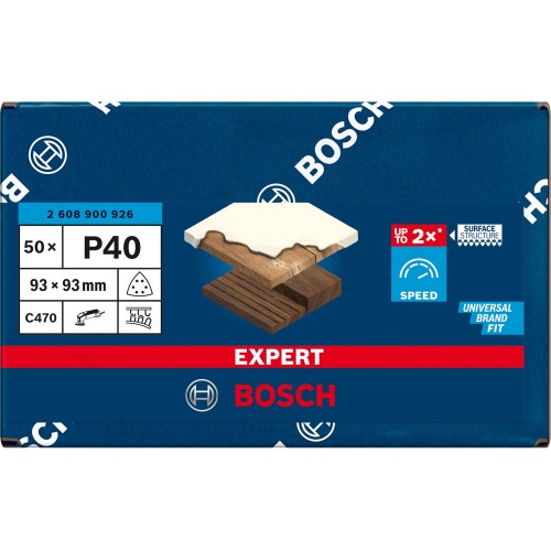 Papel de lija EXPERT C470 para lijadoras delta de 93 mm, G 40, 50 unidades