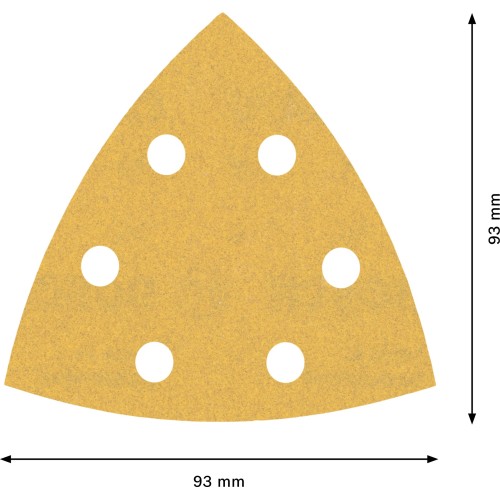 Papel de lija EXPERT C470 para lijadoras delta de 93 mm, G 180, 50 unidades