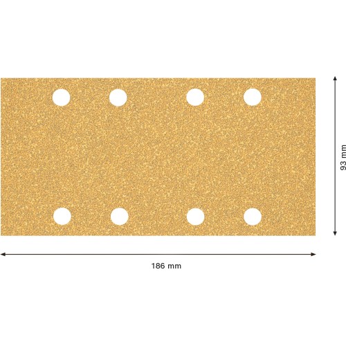 Papel de lija EXPERT C470 con 8 orificios para lijadoras orbitales 93 x 186 mm, G 40 50 unidades