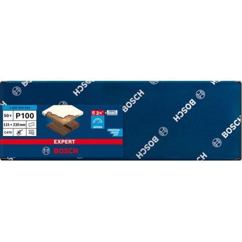 Papel de lija EXPERT C470 con 14 orificios para lijadoras orbitales 115 x 230 mm, G 100 50 unidades