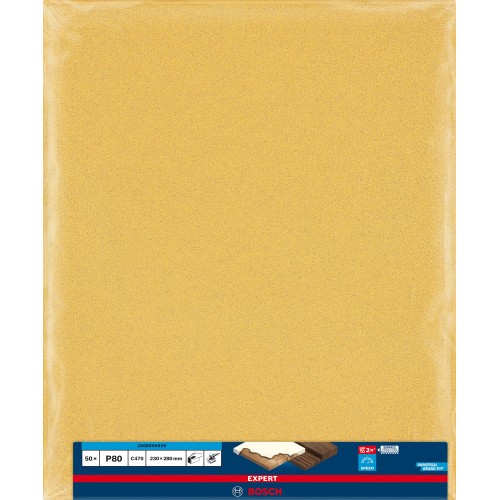 Papel de lija EXPERT C470 para lijado manual de 230 x 280 mm, G 80