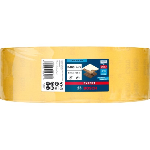 Rollo de papel de lija EXPERT C470 para lijado manual de 93 mm x 50 m, G 400