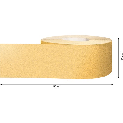 Rollo de papel de lija EXPERT C470 para lijado manual de 115 mm x 50 m, G 60