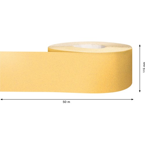 Rollo de papel de lija EXPERT C470 para lijado manual de 115 mm x 50 m, G 100