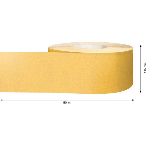 Rollo de papel de lija EXPERT C470 para lijado manual de 115 mm x 50 m, G 240