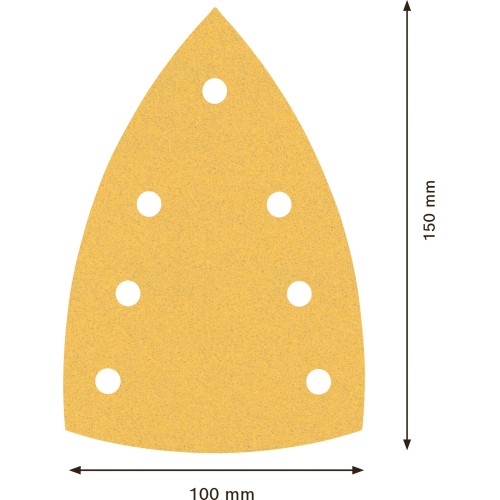 Papel de lija EXPERT C470 con 7 orificios para multilijadoras de 100 x 150 mm, G 120 10 unidades