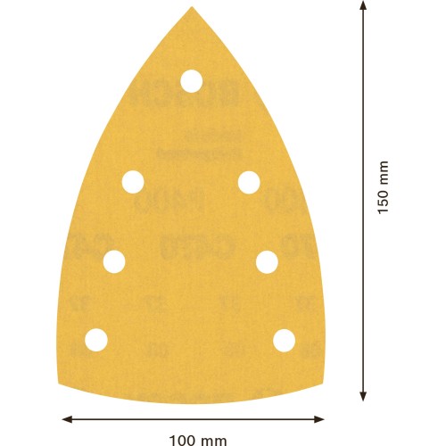 Papel de lija EXPERT C470 con 7 orificios para multilijadoras de 100 x 150 mm, G 400 10 unidades