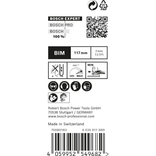 Hoja de sierra de calar EXPERT ‘Hardwood 2-side clean’ T 308 BFP, 25 unidades