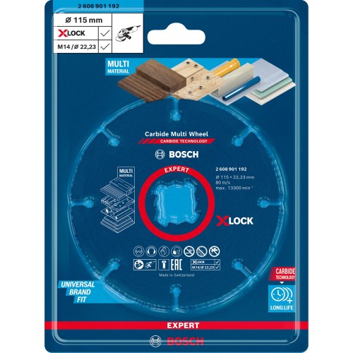 Disco de corte EXPERT Carbide Multi Wheel X-LOCK de 115 mm, 22,23 mm