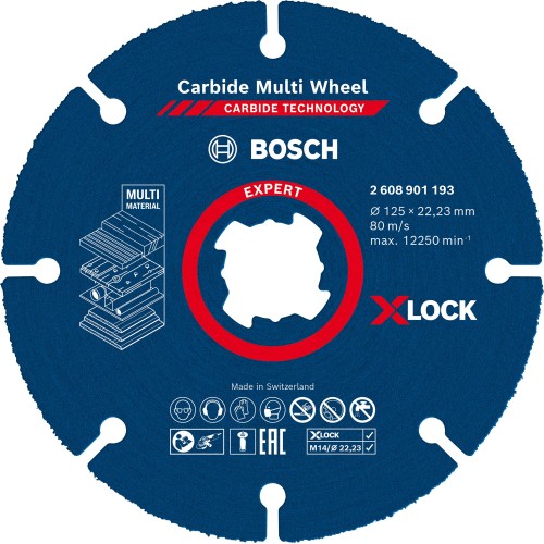 Disco de corte EXPERT Carbide Multi Wheel X-LOCK de 125 mm, 22,23 mm
