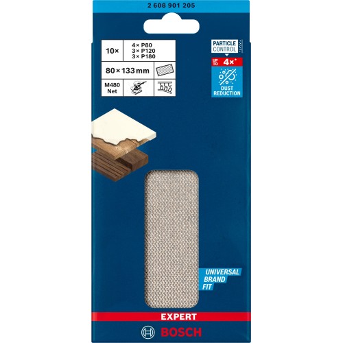 Set de mallas de lija EXPERT M480 de 80 x 133 mm, 10 unidades