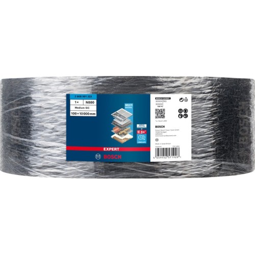 Rollo de vellón EXPERT N880 para lijado manual de 100 mm x 10 m, medio S