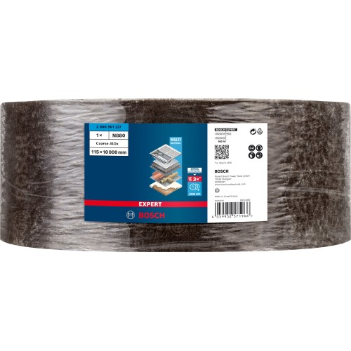 Rollo de vellón EXPERT N880 para lijado manual de 115 mm x 10 m, grueso A