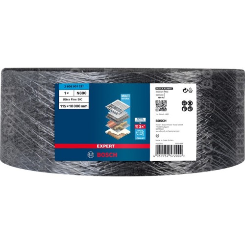Rollo de vellón EXPERT N880 para lijado manual de 115 mm x 10 m, ultrafino S