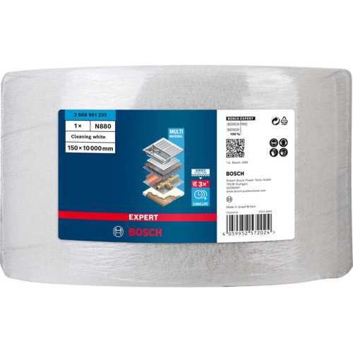 Rollo de vellón EXPERT N880 para lijado manual de 150 mm x 10 m, limpieza