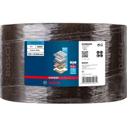 Rollo de vellón EXPERT N880 para lijado manual de 150 mm x 10 m, grueso A