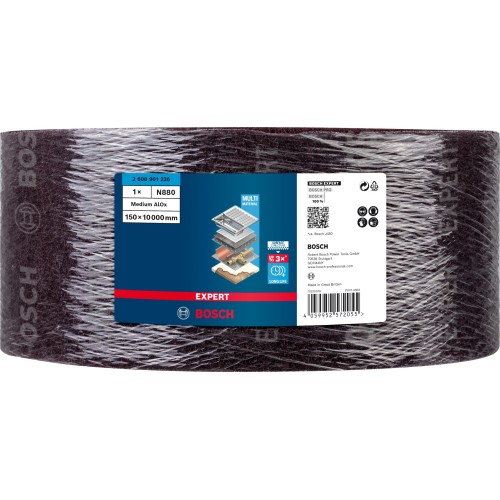 Rollo de vellón EXPERT N880 para lijado manual de 150 mm x 10 m, medio A