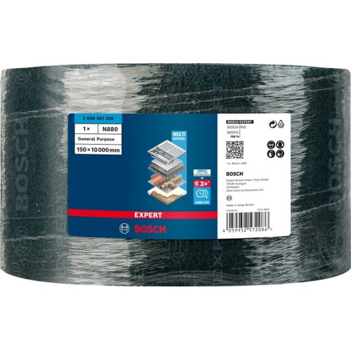 Rollo de vellón EXPERT N880 para lijado manual de 150 mm x 10 m, uso general