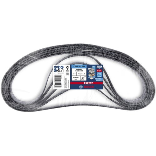 Banda de lija EXPERT N470 para lijadoras de banda de 40 x 760 mm, gruesa, 10 unidades