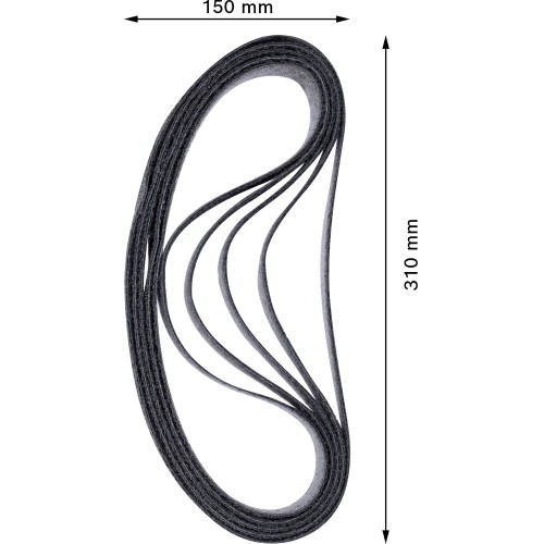 Banda de lija EXPERT N470 para lijadoras de banda de 40 x 760 mm, gruesa, 10 unidades