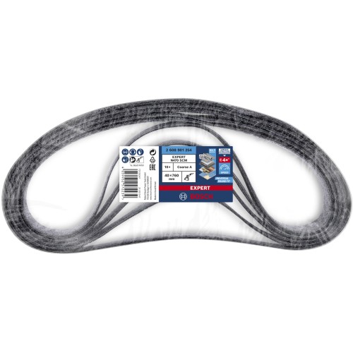 Banda de lija EXPERT N470 para lijadoras de banda de 40 x 760 mm, gruesa, 10 unidades