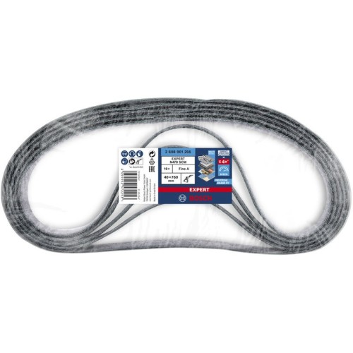 Banda de lija EXPERT N470 para lijadoras de banda de 40 x 760 mm, fino, 10 unidades