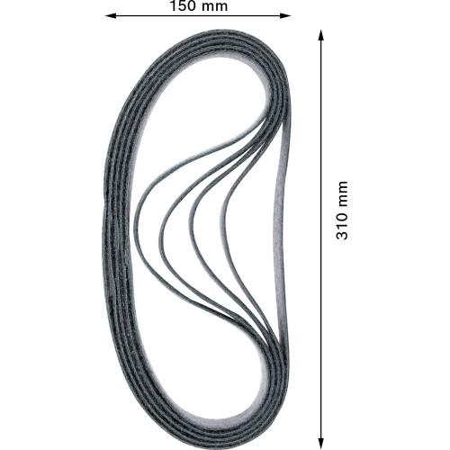 Banda de lija EXPERT N470 para lijadoras de banda de 40 x 760 mm, fino, 10 unidades
