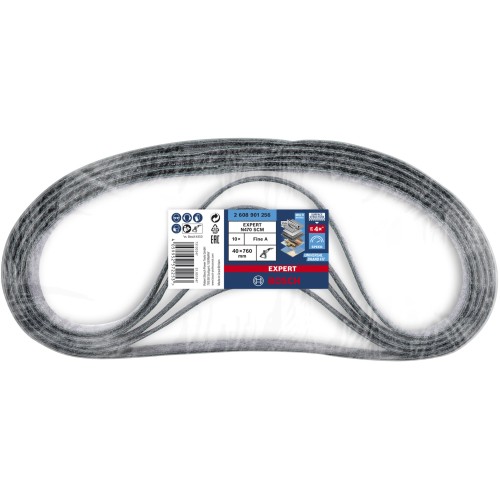 Banda de lija EXPERT N470 para lijadoras de banda de 40 x 760 mm, fino, 10 unidades