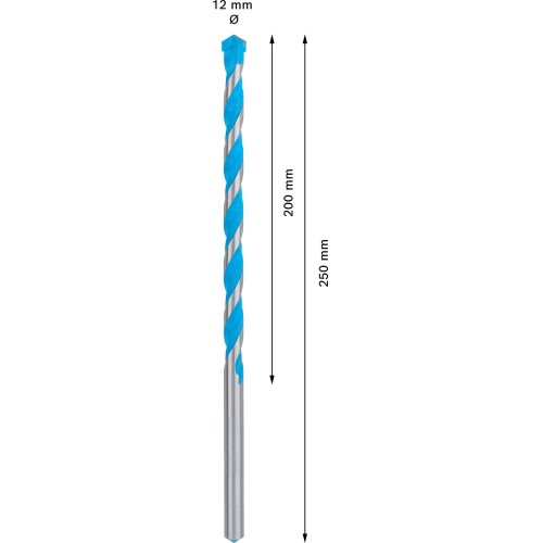 Broca EXPERT CYL-9 MultiConstruction de 12 x 200 x 250 mm