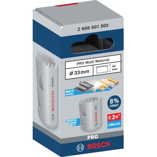 Sierra de corona PRO Multi Material, 33 mm, roscada