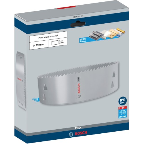 Sierra de corona PRO Multi Material, 210 mm, roscada