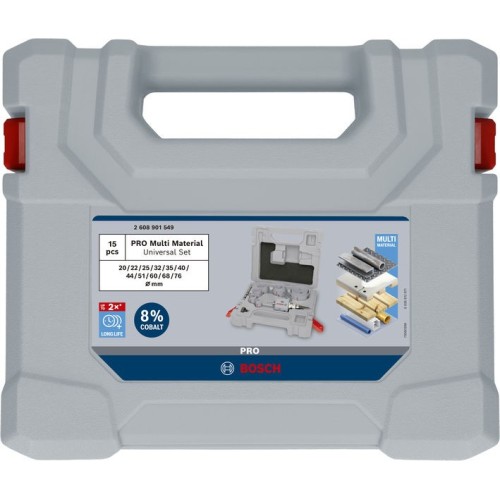Set de sierras de corona PRO Multi Material y portabrocas Q-Lock, 15 unidades