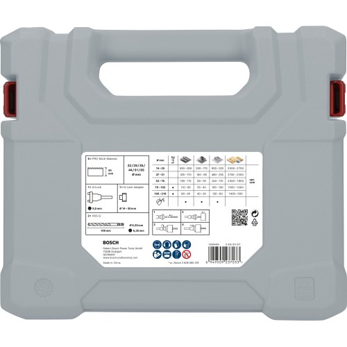 Set de sierras de corona PRO Multi Material y portabrocas Q-Lock, 10 unidades
