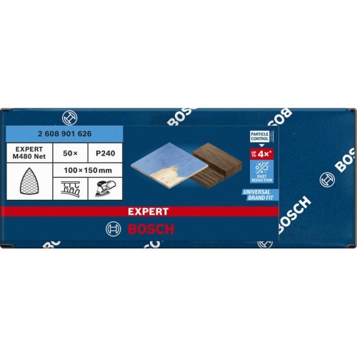 Malla de lija EXPERT M480 de 100 x 150 mm, G 240, 50 unidades