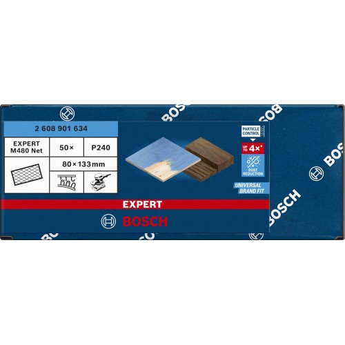Malla de lija EXPERT M480 de 80 x 133 mm, G 240, 50 unidades