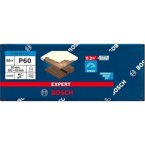 Hoja de lija EXPERT C470 de 102 x 62/93 mm, G 60, 50 uds.