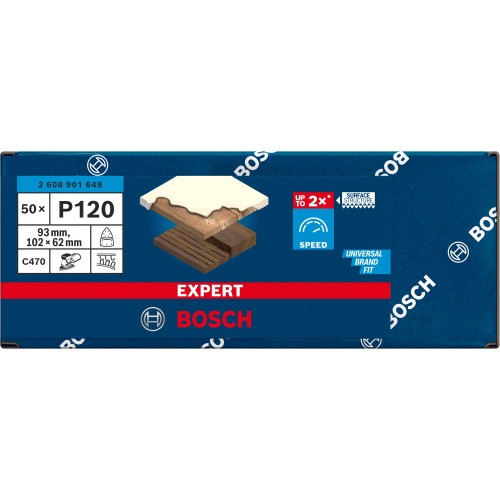 Hoja de lija EXPERT C470 de 102 x 62/93 mm, G 120, 50 unidades