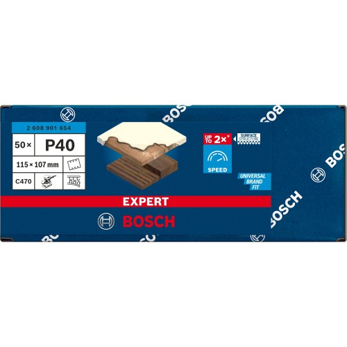 Hoja de lija EXPERT C470 de 115 x 107 mm, G 40, 50 unidades