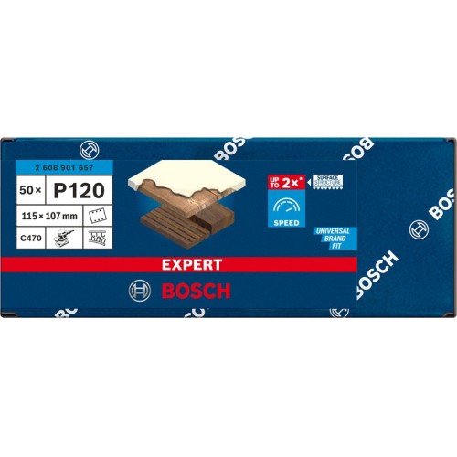 Hoja de lija EXPERT C470 de 115 x 107 mm, G 120, 50 unidades