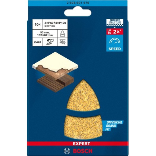 Hoja de lija EXPERT C470 de 102 x 62/93 mm, G 40, 50 unidades