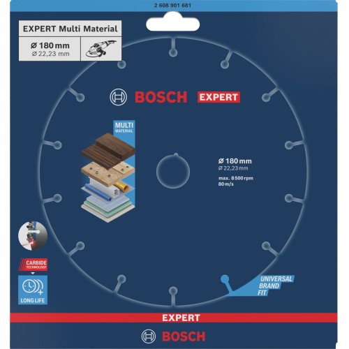 Disco de corte EXPERT Carbide Multi Wheel de 180 mm, 22,23 mm