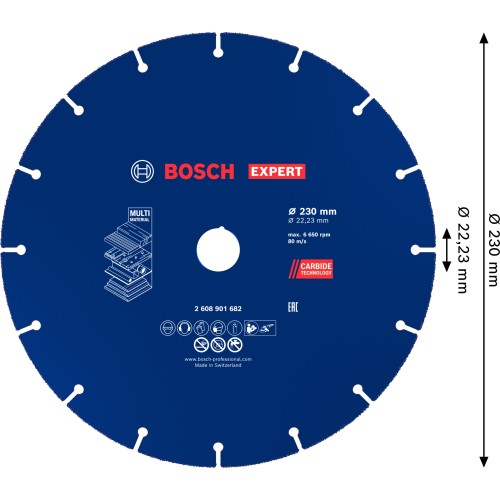 Disco de corte EXPERT Carbide Multi Wheel de 230 mm, 22,23 mm