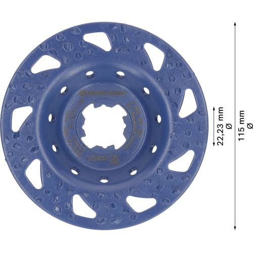 Cabeza de desbaste de carbide EXPERT Multi Material gruesa, plana, X-LOCK, 115 mm, 22,23 mm