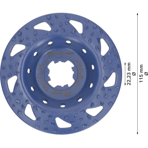 Cabeza de desbaste de carbide EXPERT Multi Material gruesa, inclinada, X-LOCK, 115 mm, 22,23 mm
