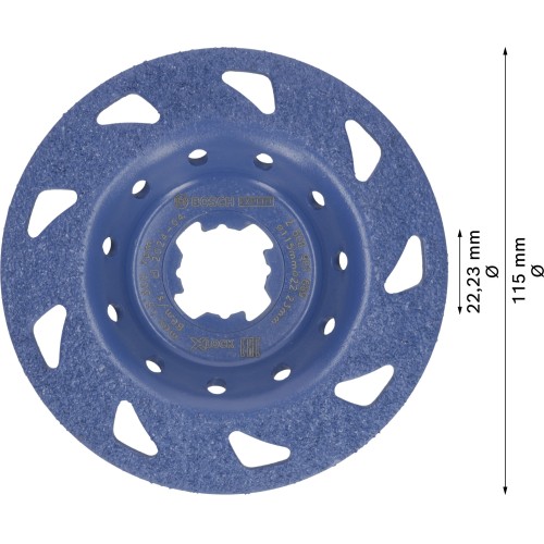 Cabeza de desbaste de carbide EXPERT Multi Material fina, inclinada, X-LOCK, 115 mm, 22,23 mm
