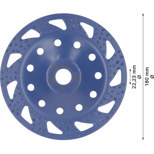 Cabeza de desbaste de carbide EXPERT Multi Material gruesa, plana, 180 mm, 22,23 mm