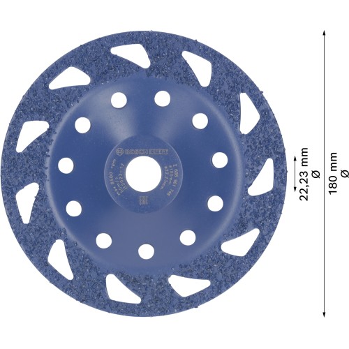 Cabeza de desbaste de carbide EXPERT Multi Material media, plana, 180 mm, 22,23 mm