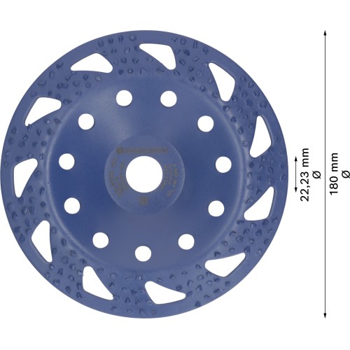 Cabeza de desbaste de carbide EXPERT Multi Material gruesa, inclinada, 180 mm, 22,23 mm